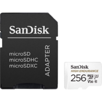 Sandisk 256GB Micro SDXC memória kártya Sandisk High Endurance CL10 U3 V30 + adapter (SDSQQNR-256G-GN6IA / 183568) (SDSQQNR-256G-GN6IA)