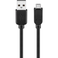 Goobay Goobay USB-A 2.0 apa - USB 2.0 micro-B apa Adat és töltő kábel - Fekete (0.15m) (95736)