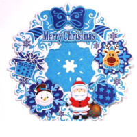 IRIS Iris 3D karácsonyi koszorú mintás karton dekoráció kék (020-04) (is020-04)