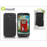 Muvit LG L90 D405 hátlap - Muvit miniGel - füst fekete (I-MUSKI0337)