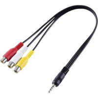 SpeaKa Professional SpeaKa Professional AV Audio, Video Átalakító [1x Jack dugó, 3,5 mm-es - 3x RCA alj] Fekete (SP-8433716)