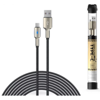 Devia Devia USB - USB Type-C adat- és töltőkábel 1 m-es vezetékkel - Devia Tube Mars Series Cable With Type-C - 5V/2,1A - black (ST366215)