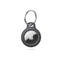 Haffner Szilikon védőtok és rögzítő kulcstartó Apple AirTag nyomkövetőhöz - Rough - fekete (ECO csomagolás) (FN0440)