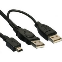 Goobay Goobay 93587 USB 2.0 - 2 x USB Y - mini USB 5p 0.6m kábel (93587)