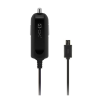 BLAUTEL 4-OK autós töltő (5V / 1000mA + beépített microUSB kábel) FEKETE (BLMU18) (BLMU18)