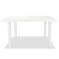 vidaXL fehér műanyag kerti asztal 126 x 76 x 72 cm (43597)