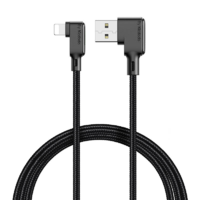 Mcdodo Mcdodo CA-7511 USB-A apa - Lightning apa 90° 2.0 Adat és töltő kábel - Fekete (1.8m) (CA-7511)