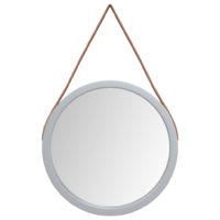 vidaXL ezüstszínű fali tükör pánttal Ø 35 cm (351534)