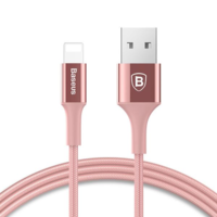 Baseus Baseus Mirror Metal Design Lightning–USB kábel indikátor fénnyel 1m Rose Gold (CALSY-0R) (CALSY-0R)