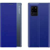 Wooze Samsung Galaxy M22 SM-M225F, Oldalra nyíló tok, stand, hívás mutatóval, vékony csíkban, Wooze Look Inside, kék (120605)