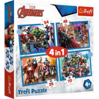 Trefl Trefl: Bátor bosszúállók 4 az 1-ben puzzle - 35, 48, 54, 70 darabos (34386) (34386)