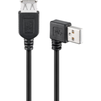 Goobay Goobay 95701 USB-A anya - USB-A 90° apa 2.0 Hosszabbító kábel - Fekete (0.15m) (95701)