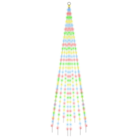 vidaXL karácsonyfa zászlórúdon 310 színes LED-del 300 cm (343525)