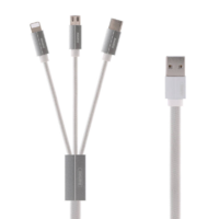 Remax Remax Kerolla RC-094TH USB-A apa - Lightning/Micro USB/USB-C apa 2.0 Adat és töltőkábel - Fehér (2m) (RC-094TH WHITE)