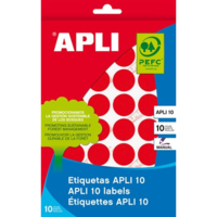 Apli Apli 16mm Kézzel írható kör etikett 432db/csomag - Piros (02740)