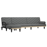 vidaXL sötétszürke L-alakú bársony kanapéágy 260x140x70 cm (3157270)