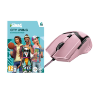 Electronic Arts The Sims 4: City Living + Trust GXT 101P Gav USB egér rózsaszín (PC - Dobozos játék)