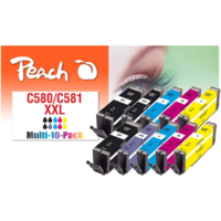 Peach Peach PI100-437 tintapatron 10 dB Kompatibilis Extra (szuper) kapacitású Fekete, Cián, Magenta, Fotó, kék, Sárga (PI100-437)