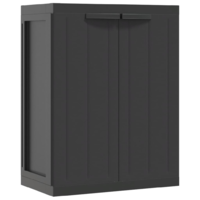 vidaXL fekete PP kültéri tárolószekrény 65 x 37 x 85 cm (364204)