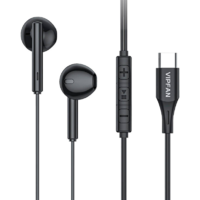 Vipfan Vezetékes sztereó fülhallgató, USB Type-C, mikrofon, funkció gomb, hangerő szabályzó, Vipfan M18, fekete (IP036851)