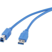 Renkforce USB 3.0 csatlakozókábel, 1x USB 3.0 dugó A - 1x USB 3.0 dugó B, 0,5 m, kék, aranyozott, renkforce (RF-4260498)