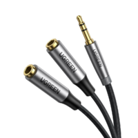 UGREEN UGREEN AUX audio elosztó 3,5 mm-es jack kábel 20cm szürke (50253) (UG50253)