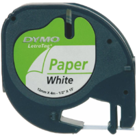 Dymo DYMO LetraTag-Band Papier 12mm x 4m schwarz->weiss (S0721510)