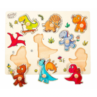 Smily Play Smily Play Dinoszauruszok - 7 darabos fa puzzle (SPW83809)