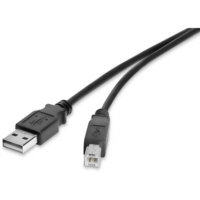 Renkforce USB 2.0 csatlakozókábel, 1x USB 2.0 dugó A - 1x USB 2.0 dugó B, 0,3 m, fekete, aranyozott, renkforce (RF-4463064)