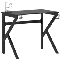 vidaXL fekete K-lábú gamer asztal 90 x 60 x 75 cm (325400)