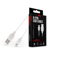 Maxlife Maxlife USB - Lightning adat- és töltőkábel 1 m-es vezetékkel - Maxlife 8-PIN USB Cable - 5V/2A - fehér (TF-0173)