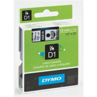 DYMO DYMO "D1" Feliratozógép szalag 12 mm x 7 m fekete-víztiszta (GD45010) (GD45010)
