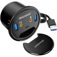 GrauGear GRAUGEAR USB 3.0 Tisch Hub mit Audio- und Mikrofonanschluss (G-THUB-AU-60)