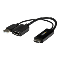 StarTech StarTech.com 4K 30Hz HDMI to DisplayPort Video Adapter w/ USB Power - 6 in - HDMI 1.4 (Male) to DP 1.2 (Female) Active Monitor Converter (HD2DP) - video converter - black (HD2DP)