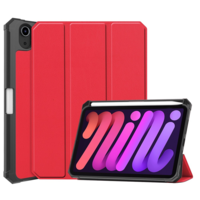 Wooze Apple iPad Mini (2021) (8.3), mappa tok, Apple Pencil tartóval, Smart Case, Wooze New Style Trifold Case, piros (110777)