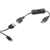 Renkforce Renkforce USB 2.0 Csatlakozókábel [1x USB 2.0 dugó, A típus - 1x USB-C™ dugó] 1.25 m Fekete Be-/kikapcsolóval, Aranyozatt érintkező (RF-3346624)
