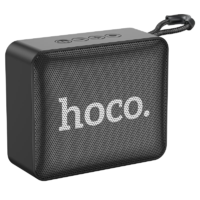 Hoco Bluetooth hordozható hangszóró, 5W, v5.2, TWS, Beépített FM rádió, TF kártyaolvasó, USB aljzat, 3.5mm, felakasztható, Hoco BS51 Gold Brick, fekete (RS133914)