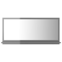 vidaXL magasfényű szürke forgácslap fürdőszobai tükör 80 x 10,5 x 37 cm (804579)