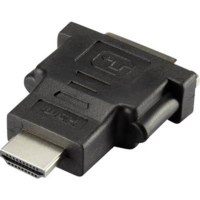 Renkforce HDMI - DVI átalakító adapter, 1x HDMI dugó - 1x DVI aljzat 24+1 pól., aranyozott, fekete, Renkforce (RF-4212231)