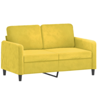 vidaXL kétszemélyes sárga bársony kanapé 120 cm (359438)