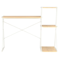 vidaXL fehér és tölgyszínű íróasztal polccal 116 x 50 x 93 cm (20291)