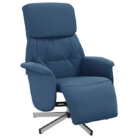 vidaXL kék szövet dönthető fotel lábtartóval (356664)