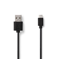 Nedis Nedis USB 2.0-A apa - MicroUSB-B apa Adat és töltő kábel 0.5m - Fekete (CCGT60500BK05)