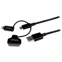 StarTech StarTech.com USB -> Apple Dock / Lightning / Micro USB kábel fekete 1m (LTADUB1MB) (LTADUB1MB)
