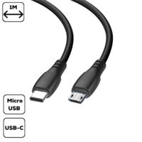 Cellect Cellect USB-C apa - Micro USB - apa Adat és töltő kábel - Fekete (1m) (5999112876137)