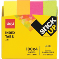 Deli Deli Stick Up neon papír jelölőcímke - Többszínű ( 4x100 lap/tömb) (DEA11102)