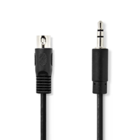 Nedis Nedis 3.5 mm dugasz, PVC, nikkelezett, DIN audio kábel, DIN 5 Tűs Dugasz, 1m, fekete (CAGP20100BK10) (CAGP20100BK10)
