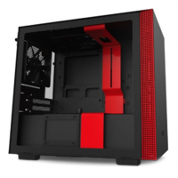 NZXT NZXT H210 táp nélküli ablakos Mini-ITX ház matt fekete-piros (CA-H210B-BR) (CA-H210B-BR)