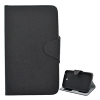 gigapack Tok álló, bőr hatású (FLIP, oldalra nyíló, asztali tartó funkció, prémium) FEKETE [Samsung Galaxy Tab3 Kids 7.0 (SM-T2105)] (5996457386253)