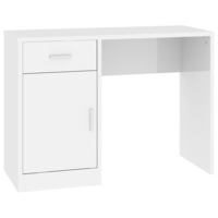vidaXL magasfényű fehér faanyag fiókos/rekeszes íróasztal 100x40x73 cm (342655)